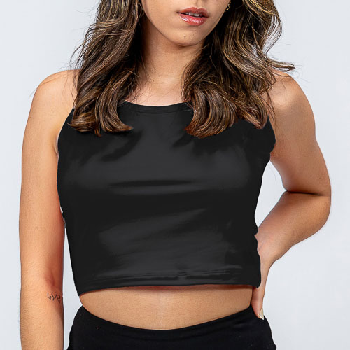 ATLETIC TOP CROP, NEGRO, XS