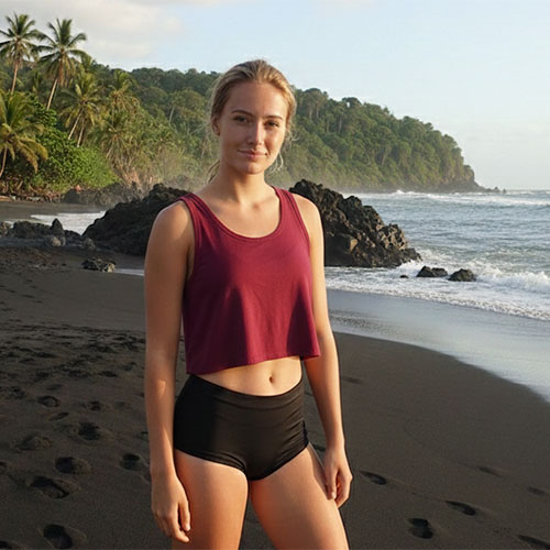 BEACH CROP, NEGRO, XS