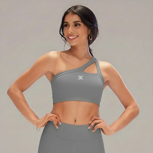 ONE SHOULDER BINDING, GRIS, XS