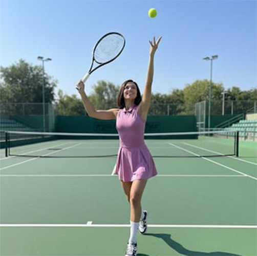 TENIS DRESS PLEATED, ROSA VIEJA, XS