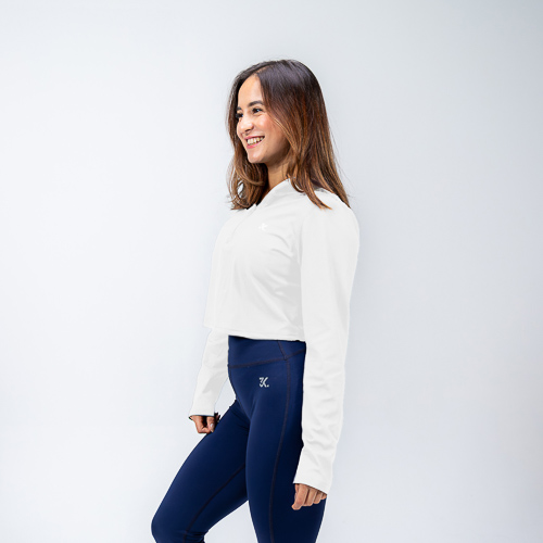 1/4 ZIP CROP, BLANCO, S