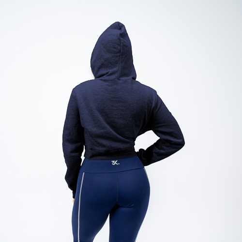 CROP HODDIE, AZUL NEGRO, L