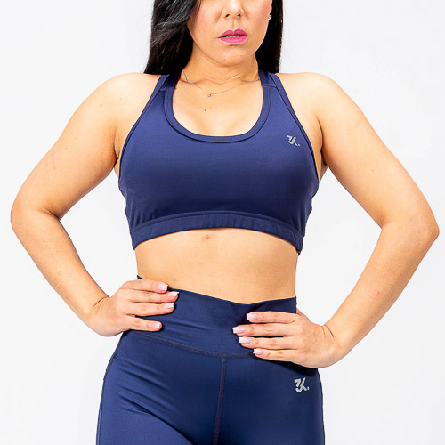 SPORT BRA, AZUL NEGRO, L