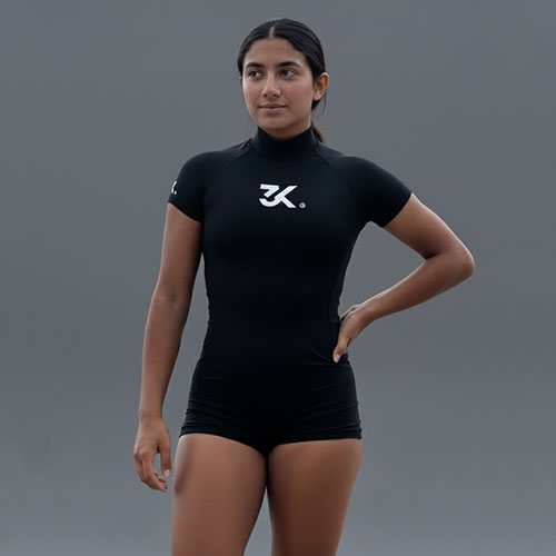 PANTY BODY SURF MANGA CORTA, NEGRO, XS