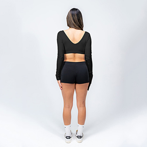 TOP BRA MANGA LARGA, NEGRO, XS