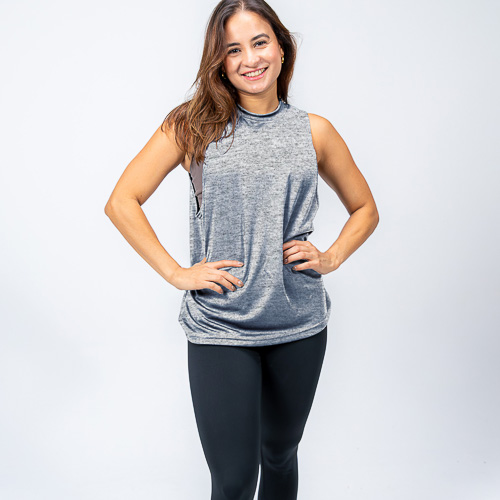 MUSCLE SHIRT CREW NK, HEATHER GREY, XS