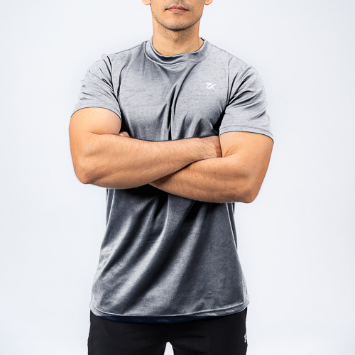 CAMISETA BASICA MASCULINA, GRIS, L