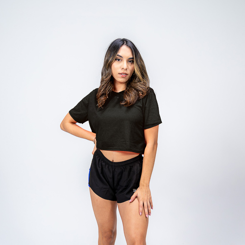 TEE CROP, NEGRO, XS