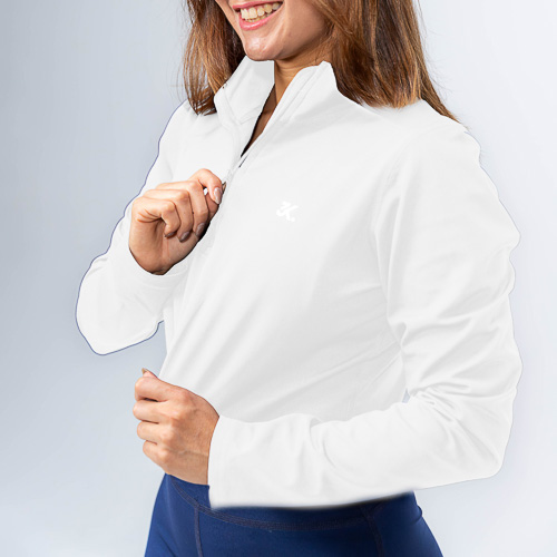 1/4 ZIP CROP, BLANCO, S