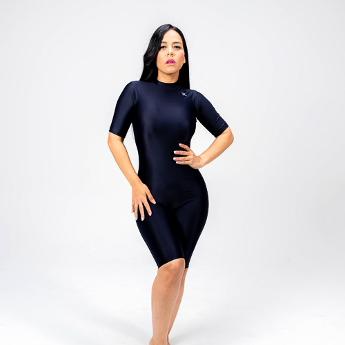 BODY SHORT WET SUIT FEMENINO, AZUL NEGRO, M