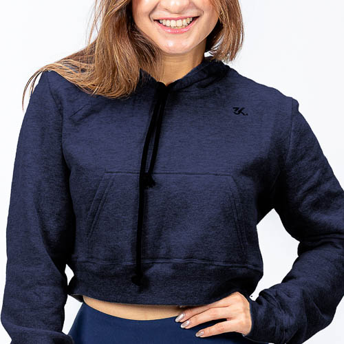 CROP HODDIE, AZUL NEGRO, L