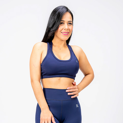 SPORT BRA, AZUL NEGRO, L