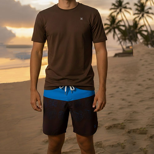 CAMISETA PLAYERA, CAFÉ, XS